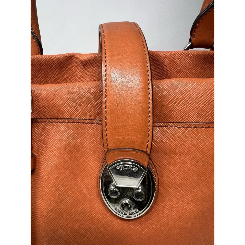 🧡Tumi Villa‎ Turin Lockable Shopper Tote Bag- Orange🧡 No Key